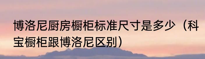 博洛尼厨房橱柜标准尺寸是多少（科宝橱柜跟博洛尼区别）