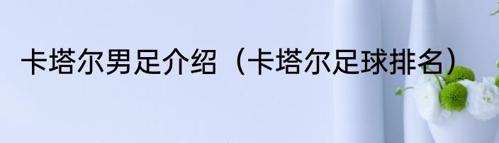 卡塔尔男足介绍（卡塔尔足球排名）