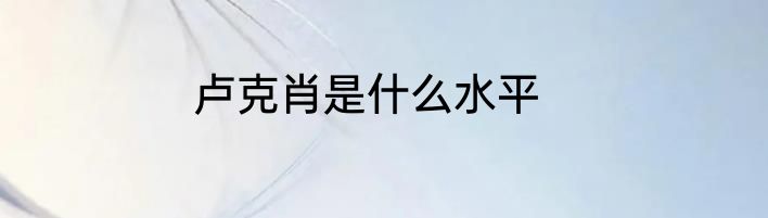 卢克肖是什么水平