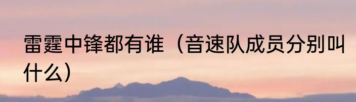 雷霆中锋都有谁（音速队成员分别叫什么）