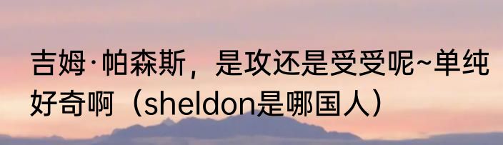 吉姆·帕森斯，是攻还是受受呢~单纯好奇啊（sheldon是哪国人）