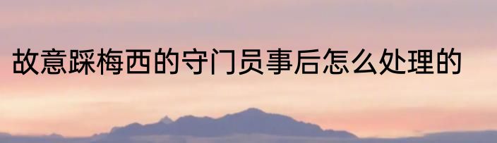 故意踩梅西的守门员事后怎么处理的