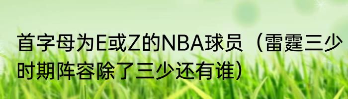 首字母为E或Z的NBA球员（雷霆三少时期阵容除了三少还有谁）