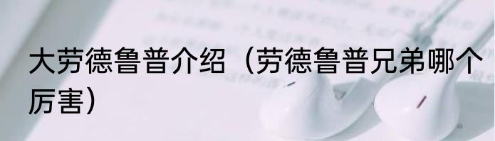 大劳德鲁普介绍（劳德鲁普兄弟哪个厉害）