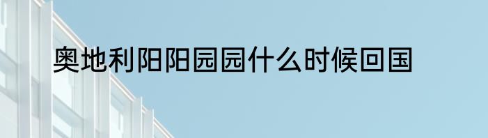 奥地利阳阳园园什么时候回国
