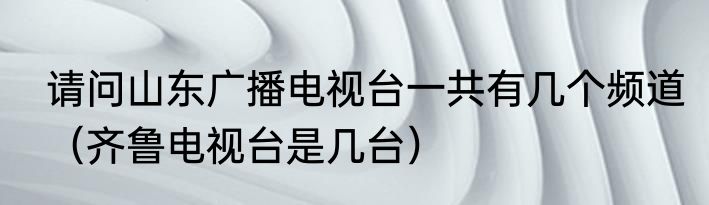 请问山东广播电视台一共有几个频道（齐鲁电视台是几台）
