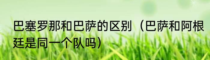 巴塞罗那和巴萨的区别（巴萨和阿根廷是同一个队吗）