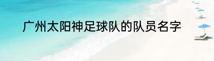 广州太阳神足球队的队员名字