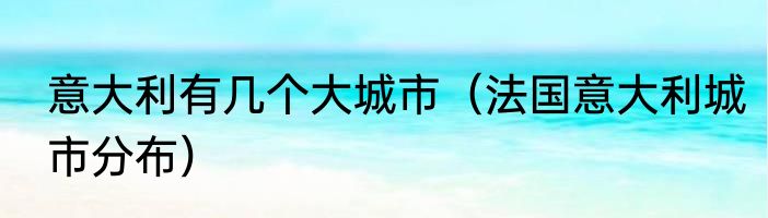 意大利有几个大城市（法国意大利城市分布）