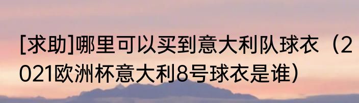 [求助]哪里可以买到意大利队球衣（2021欧洲杯意大利8号球衣是谁）