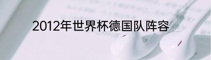 2012年世界杯德国队阵容