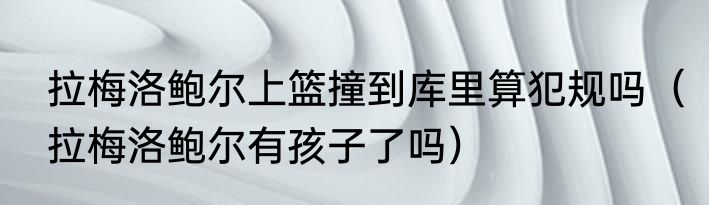 拉梅洛鲍尔上篮撞到库里算犯规吗（拉梅洛鲍尔有孩子了吗）