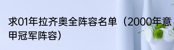 求01年拉齐奥全阵容名单（2000年意甲冠军阵容）