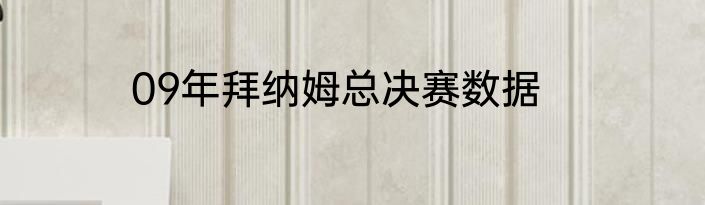 09年拜纳姆总决赛数据