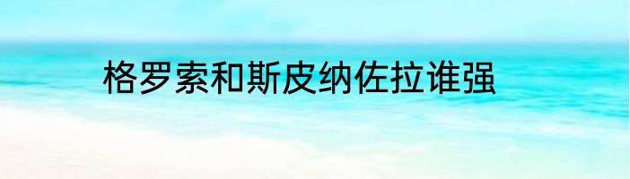 格罗索和斯皮纳佐拉谁强