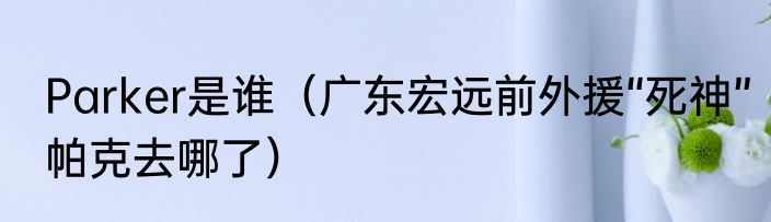 Parker是谁（广东宏远前外援“死神”帕克去哪了）