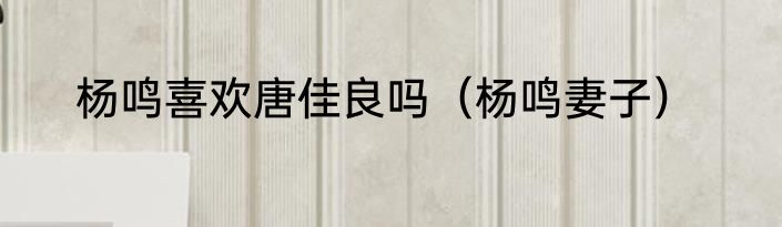 杨鸣喜欢唐佳良吗（杨鸣妻子）