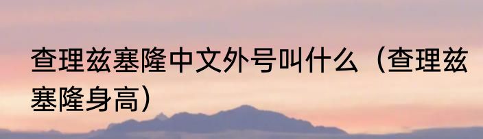 查理兹塞隆中文外号叫什么（查理兹塞隆身高）