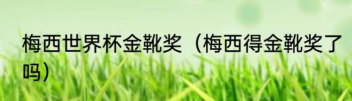 梅西世界杯金靴奖（梅西得金靴奖了吗）