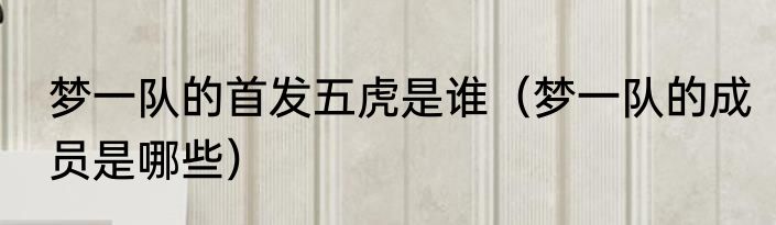 梦一队的首发五虎是谁（梦一队的成员是哪些）