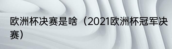 欧洲杯决赛是啥（2021欧洲杯冠军决赛）