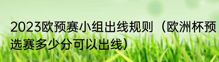 2023欧预赛小组出线规则（欧洲杯预选赛多少分可以出线）