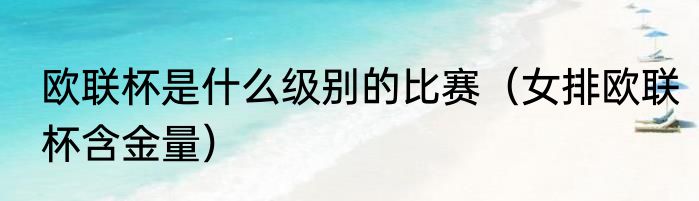 欧联杯是什么级别的比赛（女排欧联杯含金量）