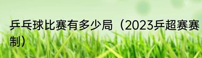 乒乓球比赛有多少局（2023乒超赛赛制）