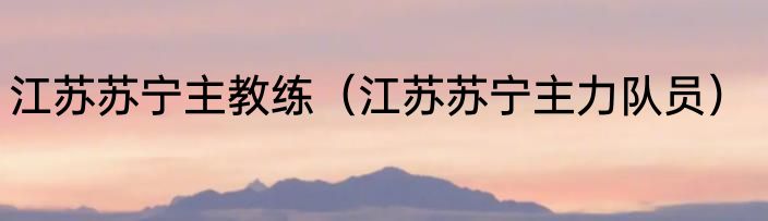 江苏苏宁主教练（江苏苏宁主力队员）