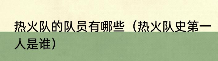 热火队的队员有哪些（热火队史第一人是谁）