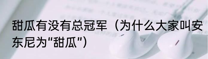 甜瓜有没有总冠军（为什么大家叫安东尼为“甜瓜”）