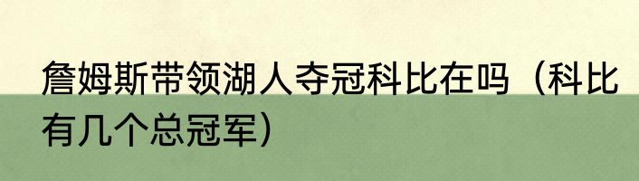 詹姆斯带领湖人夺冠科比在吗（科比有几个总冠军）