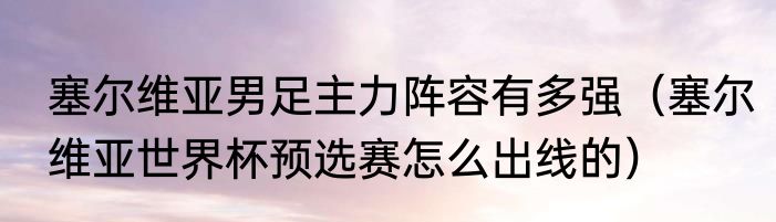 塞尔维亚男足主力阵容有多强（塞尔维亚世界杯预选赛怎么出线的）
