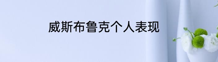 威斯布鲁克个人表现