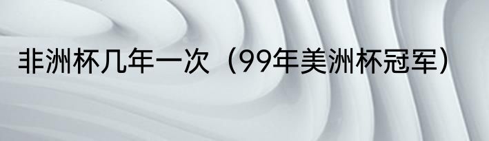 非洲杯几年一次（99年美洲杯冠军）