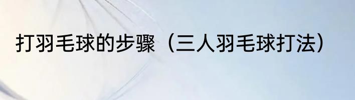 打羽毛球的步骤（三人羽毛球打法）
