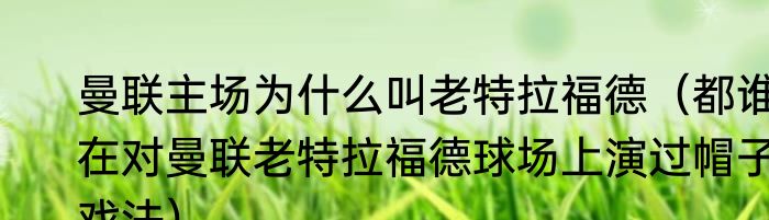 曼联主场为什么叫老特拉福德（都谁在对曼联老特拉福德球场上演过帽子戏法）