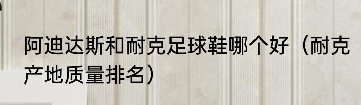 阿迪达斯和耐克足球鞋哪个好（耐克产地质量排名）
