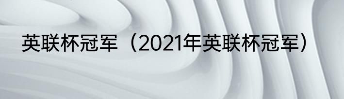 英联杯冠军（2021年英联杯冠军）