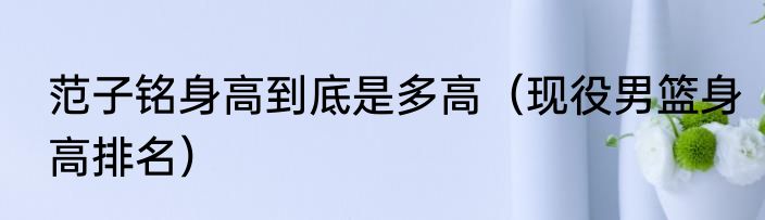 范子铭身高到底是多高（现役男篮身高排名）