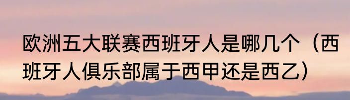 欧洲五大联赛西班牙人是哪几个（西班牙人俱乐部属于西甲还是西乙）