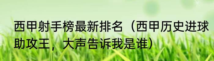 西甲射手榜最新排名（西甲历史进球助攻王，大声告诉我是谁）
