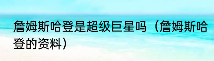 詹姆斯哈登是超级巨星吗（詹姆斯哈登的资料）