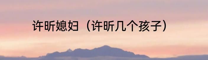 许昕媳妇（许昕几个孩子）