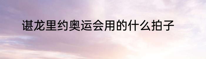 谌龙里约奥运会用的什么拍子