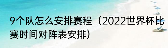 9个队怎么安排赛程（2022世界杯比赛时间对阵表安排）