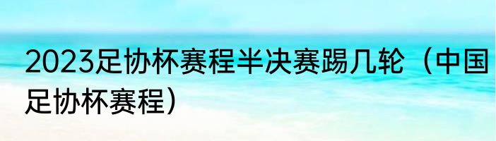 2023足协杯赛程半决赛踢几轮（中国足协杯赛程）