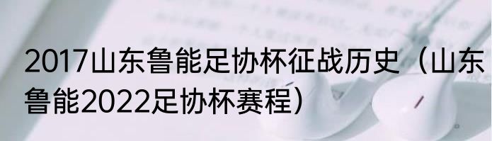 2017山东鲁能足协杯征战历史（山东鲁能2022足协杯赛程）