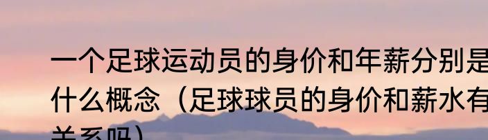一个足球运动员的身价和年薪分别是什么概念（足球球员的身价和薪水有关系吗）