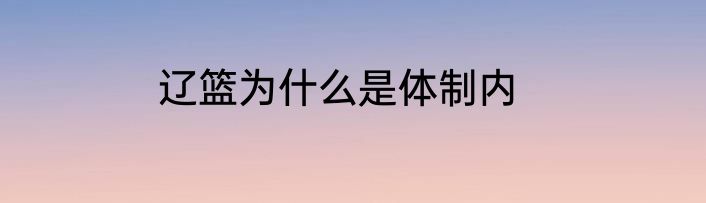 辽篮为什么是体制内